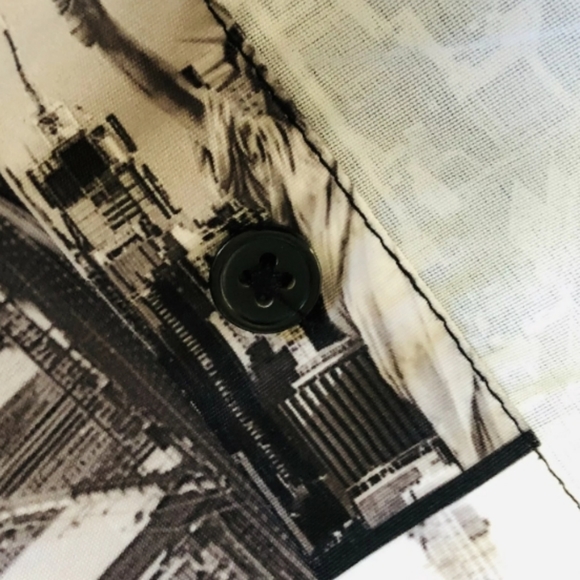 Carbon Slim Fit Shirt with New York Scenes Size M - Picture 6 of 9